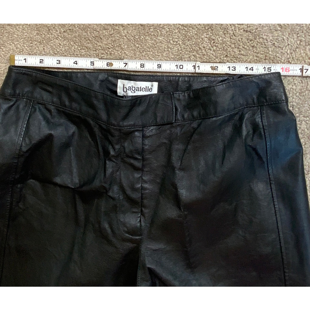 Bagatelle Women's Black 100% Leather Pants Straight Leg Sz 14 Mob Wife Motocore - Picture 13 of 16